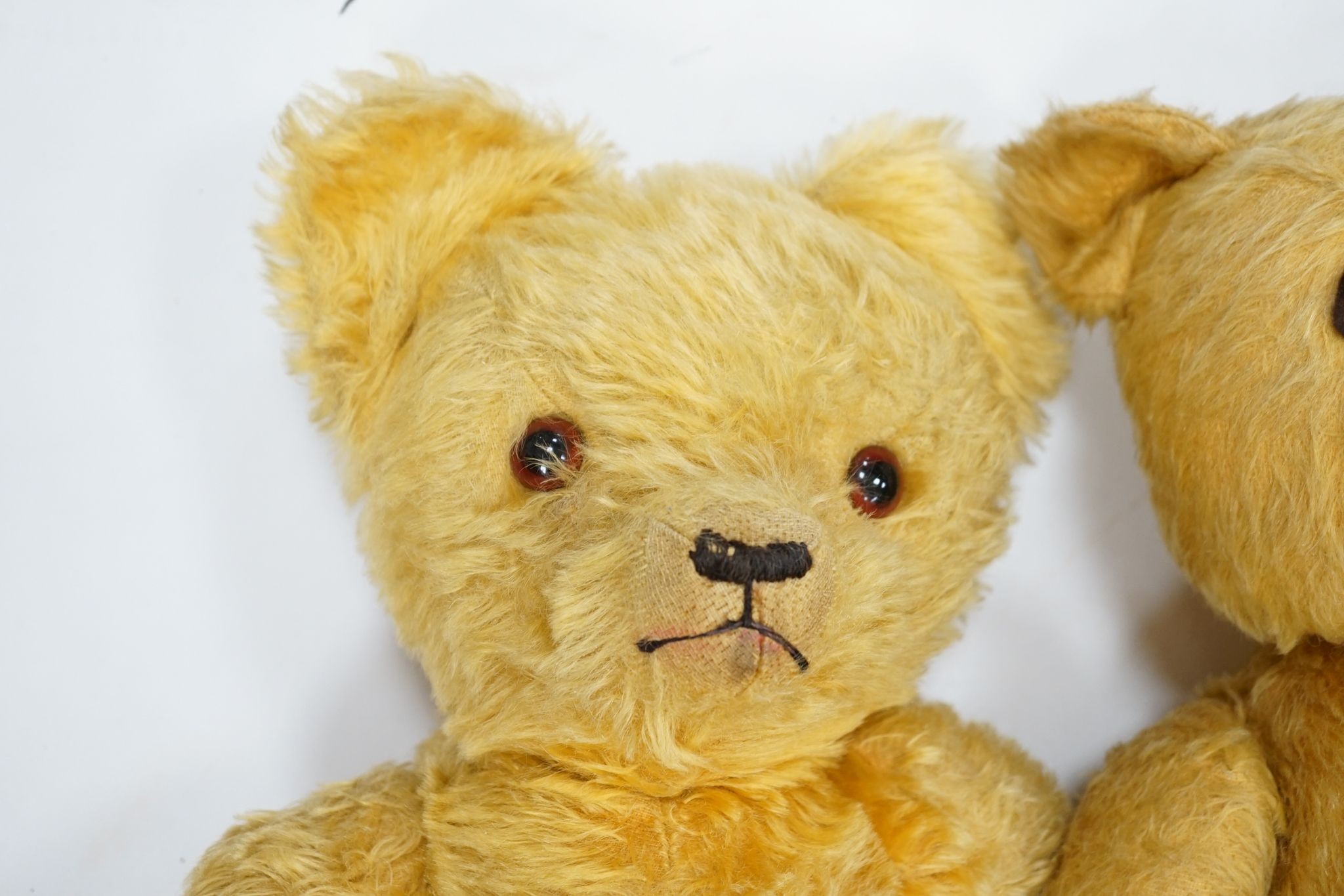 An Irish Bear with label, Erris Toys, 21in., with Pedigree, 22in. and a Wendy Boston, with label, 17in.